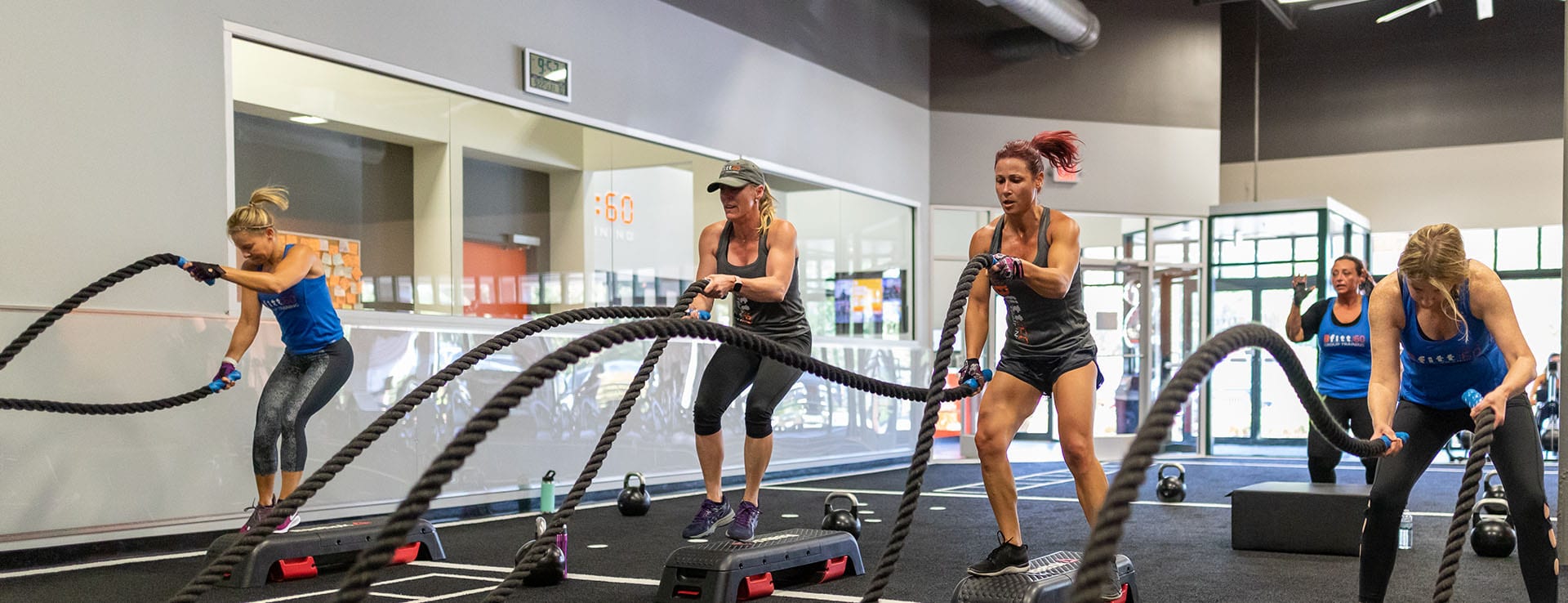women using combat ropes in bfitt60 training