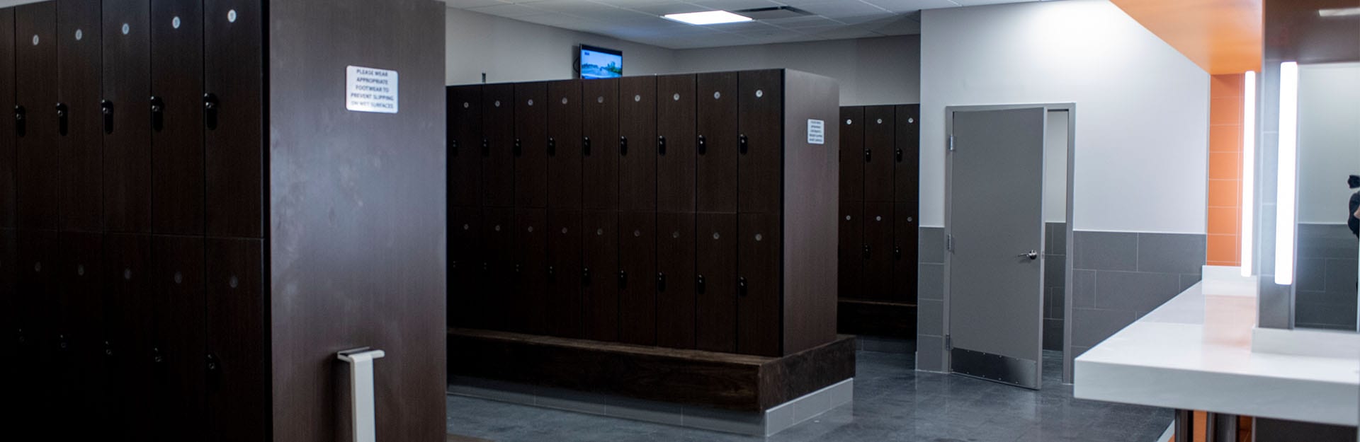 locker room in modern gym