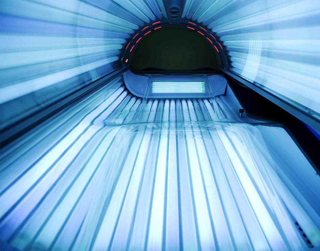inside of tanning bed while powered on