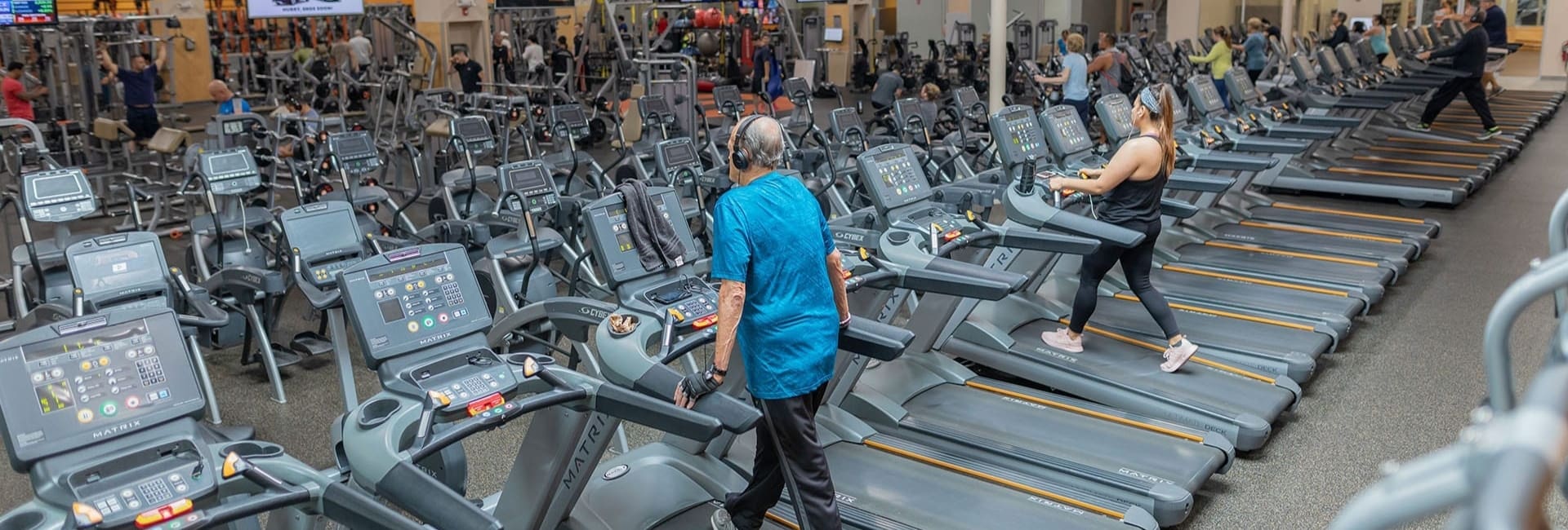 a row of treadmills at best fitness gym in chelmsford