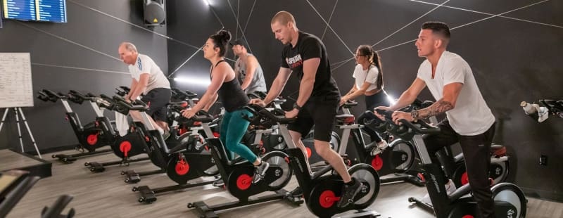 group spin class boutique studio at a gym near me