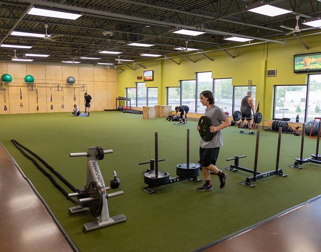 functional training area being used by gym member