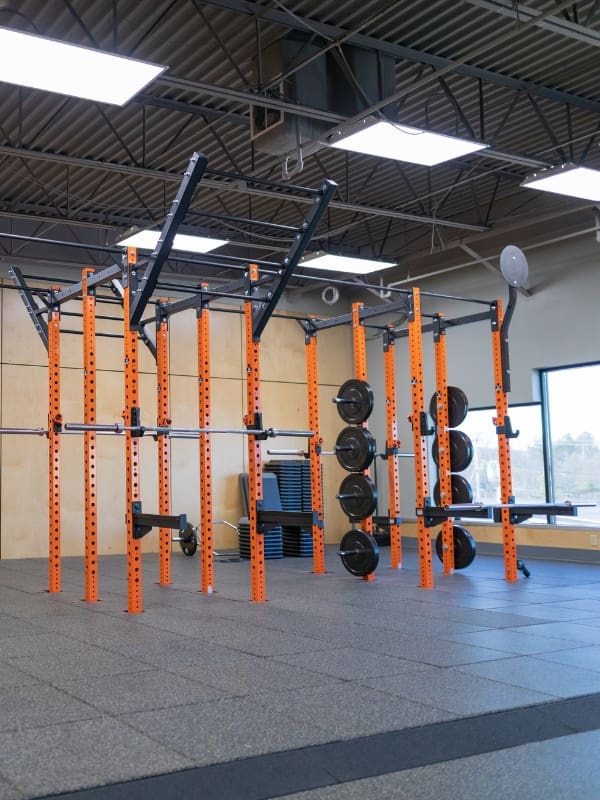 a strength training and free weight area at a gym near me drum hill