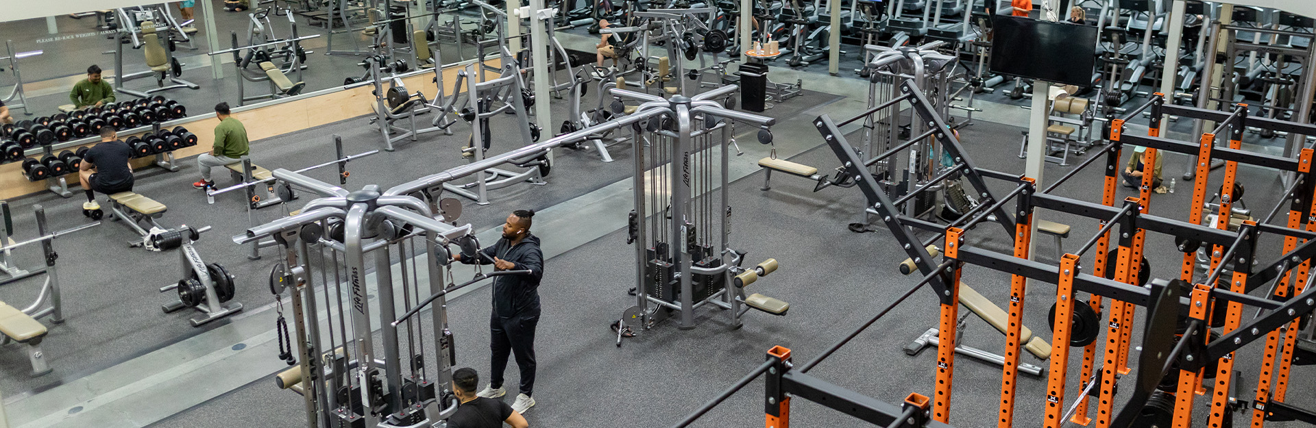 strength training area in modern gym