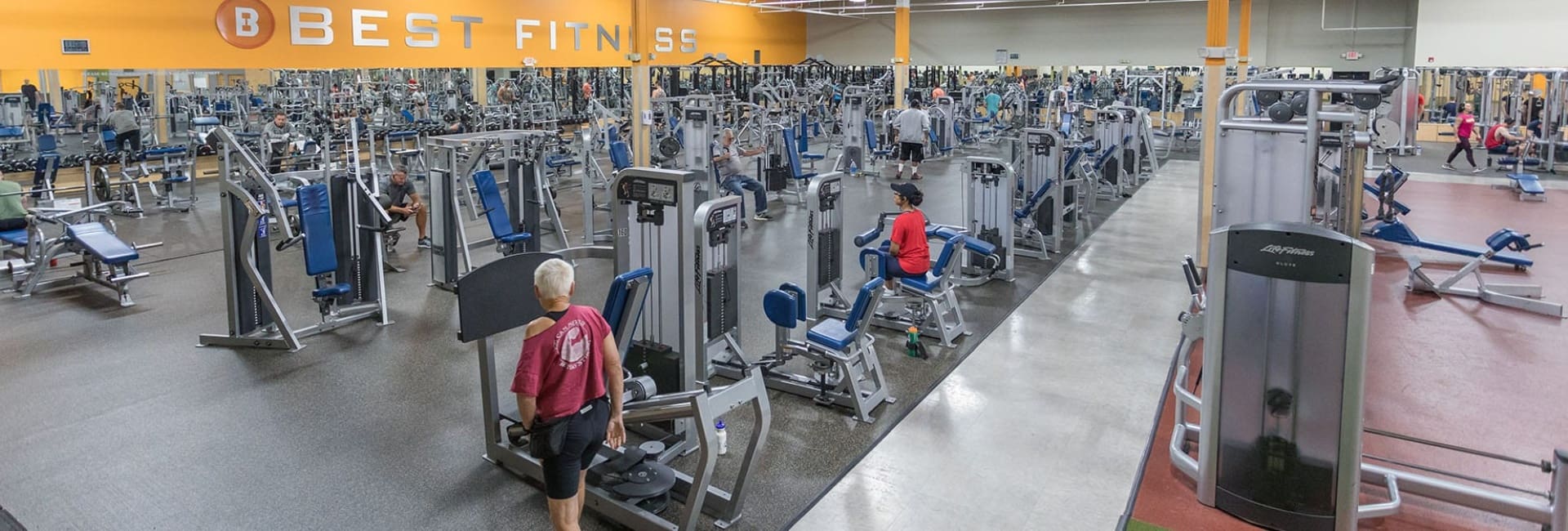 a spacious weight room and cardio floor at best fitness gym in schenectady new york