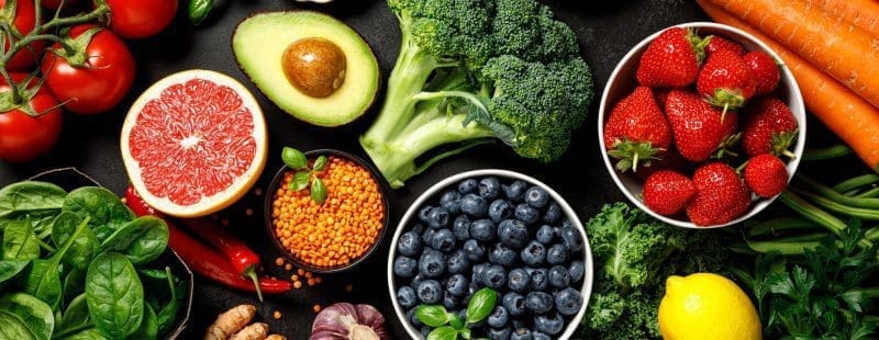 a spread of fruits and vegetables for nutrition guidance counseling at a gym near me in woburn